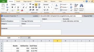 Хранение метаданных в Excel
